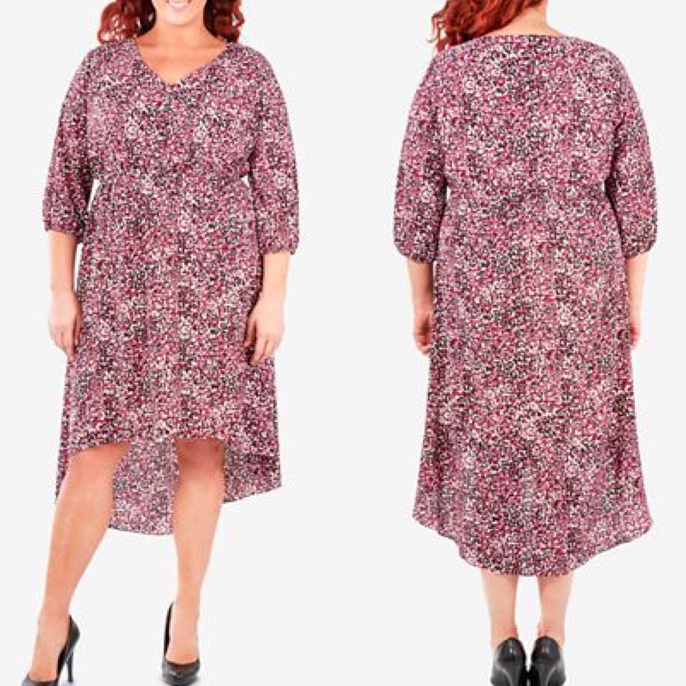 NY Collection High-Low Maxi Dress Plus Size 1X NEW